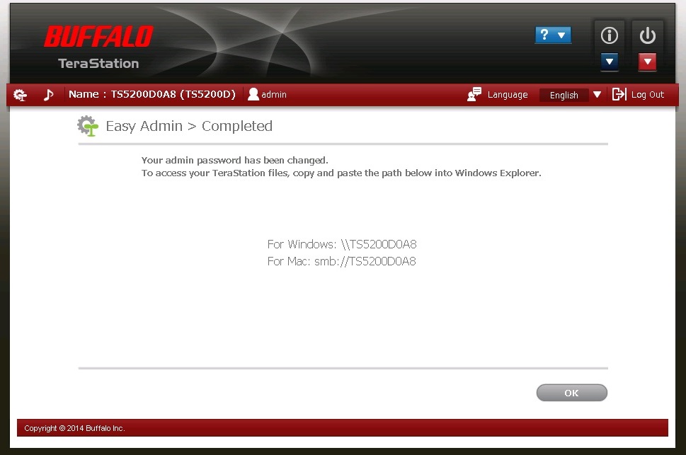 LinkStation initial wizard