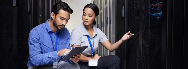 people in server room